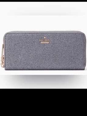 Kate Spade LIKE NEW Burgess Court Lindsey Blue Silver Glitter Wallet STORYBOOK